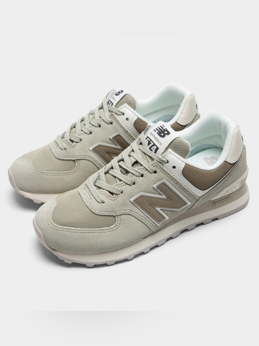 New Balance Women's 574 Olivine / Dark Stoneware - Turtledove Size 8.5